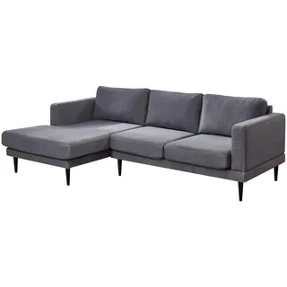 Carryhome Ecksofa, Grau, Textil, Buche, massiv, 3-4-Sitzer, Füllung: Polyester, Ottomane links, L-Form, 240x154 cm, seitenverkehrt erhältlich, Rücken echt, Wohnzimmer, Sofas & Couches, Wohnlandschaften, Ecksofas