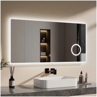 Emke, Spiegel, Badspiegel mit Beleuchtung 120x60 cm Kaltweiss 6500K 3-fach dimmbar Touch-Schalter (120 x 60 cm)