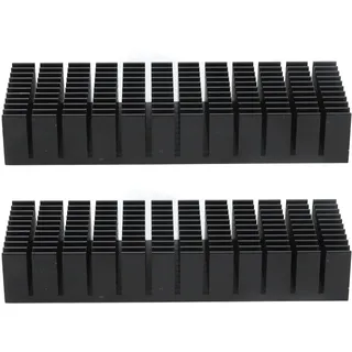 Kühlkörper 120x40x20mm Aluminium, 2 Stück Kühlrippen Kühler für Elektronik, Router, CPU, LED, Leistungsplatine, anodisiert