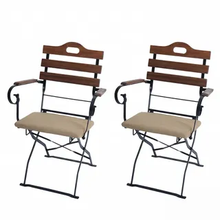 Mendler Biergartenstuhl 58 x 58 x 105 cm hellbraun 2 St.