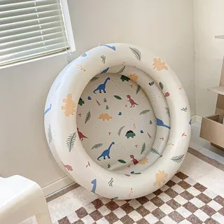 Rundes Kinderschwimmbecken, Aufblasbares Babyplanschbecken, Spielzeug Für Drinnen Und Draußen, Animierter Dinosaurier 85 X 25 Cm