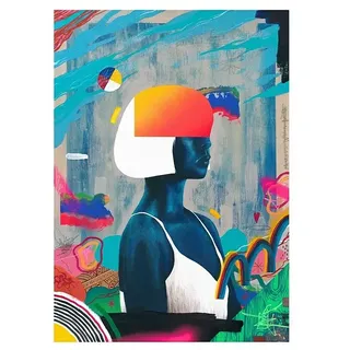 Papermoon Poster  (Blue Girl, B x H: 50 x 70 cm, Ohne Passepartout)