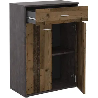 CARO-Möbel Tommy 60 x 84 x 30 cm Dunkelgrau / Dunkelbraun