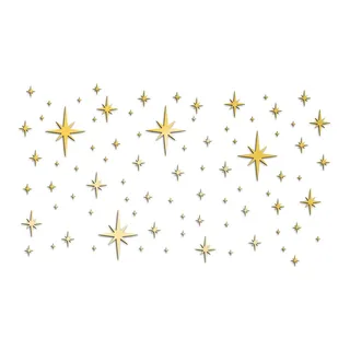 TROYSINC 82 Stück Wandtattoo, Spiegel Acryl Wandaufkleber, 3D Stern Wandsticker Wandbilder Wanddeko für Kinderzimmer Wohnzimmer Schlafzimmer (Gold)
