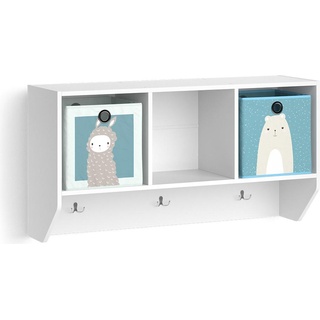 Vicco, Kinderregal, Wandregal für das Kinderzimmer Luigi, Weiß, 107 x 56 cm mit 2 Faltboxen opt.2
