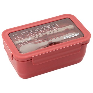 GelldG Lunchbox Brotdose Kinder, Auslaufsichere Bento Box mit 3 Fächern, Besteckset rot