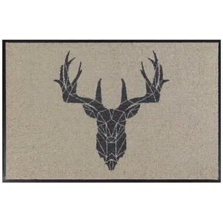 MOCAVI Fußmatte Fußmatte 45x70 Mat Hirsch mit Rand beige, Eingangsmatte normal, Höhe: 450 mm beige