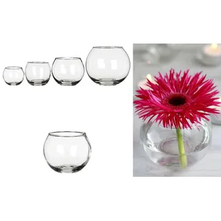 NaDeco Kugelglas im Durchmesser 6, 8, 10 und 12cm wählbar | Kugelvase klein bis groß | Glaskugelvase | Kerzenglas | Glasgefäß rund | Windlicht Glas | Teelichtglas | Dekoglas, Größe:Ø6.7 h.5.3cm