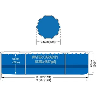 Avenli Sirocco Blue Pool 360 x 76 cm inkl. Filterpumpe