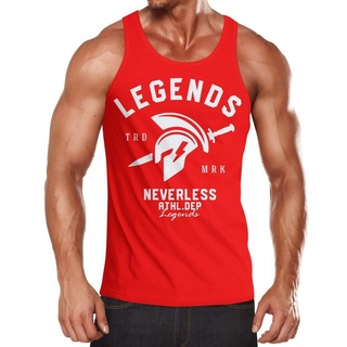 Neverless Tanktop Cooles Herren Tank-Top Gladiator Sparta Gym Athletics Sport Fitness Muskelshirt Muscle Shirt Neverless® mit Print rot XXL