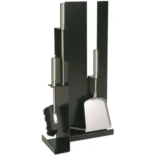 Lienbacher Kamingarnitur Edelstahl 35 x 61 x 16 cm Schwarz