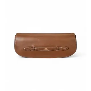 Polo Ralph Lauren für Damen. 428971315002 Bellport Leder-Clutch mit brauner Klappe (OSFA), Lässig