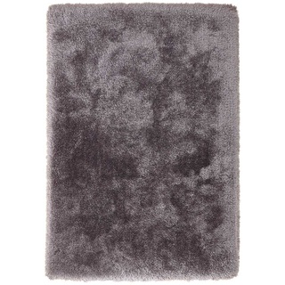 Hochflor Teppich in Grau und Silberfarben modern