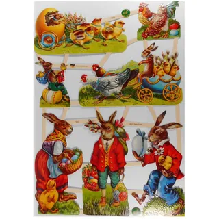 Glanzbilder EF 7399 Ostern Osterhase Hase Osterei Ei Huhn Küken Hahn Posiebilder Deko GWI 652