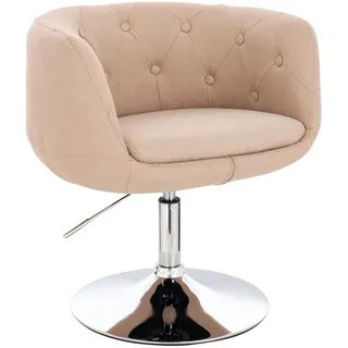 Svita Cocktailsessel Panama Stoff 55 x 78 x 61 cm Beige höhenverstellbar