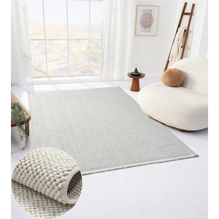 Teppich MY-RUG Divya Sisal-Optik 290x200cm, Wohnando, rechteckig, Höhe: 12 mm, Uni Farben, meliert, auch in rund erhältlich weiß
