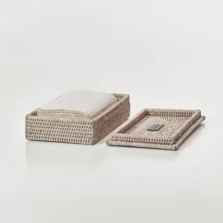 Decor Walther Behälter mit Deckel Rattan 0 x 0 x 0 cm hellbeige