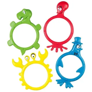 Beco Tauchringe Aqua-Zoo 4 Stück  Größe türkis