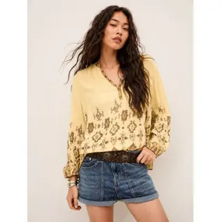 BA&SH für Damen. 1E26ZATO Bluse Zato gelb (38), Lässig, Viskose, Langarm