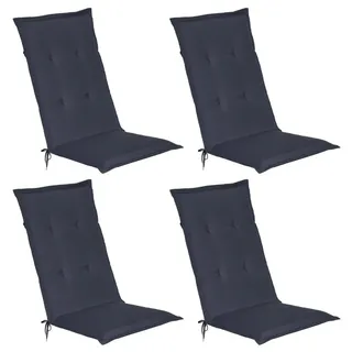 Beautissu Hochlehner Auflage 120 x 50 x 6 cm dunkelblau 4-tlg.