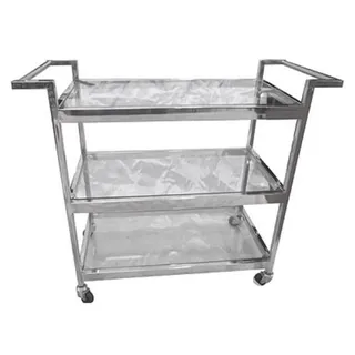Casa Padrino Luxus Servierwagen Silber 93 x 40 x H. 79 cm - Hotel Restaurant Gastronomie Trolley