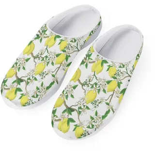 SCRAWLGOD Braethable Gartenschuhe für Damen, mit Fußgewölbeunterstützung, personalisierte Gartenschuhe, Wanderschuhe, Zitronenblüte, 39 EU - 39 EU