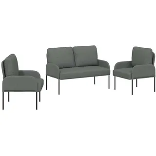 vidaXL Couch 3-Sitzer Dunkelgrau