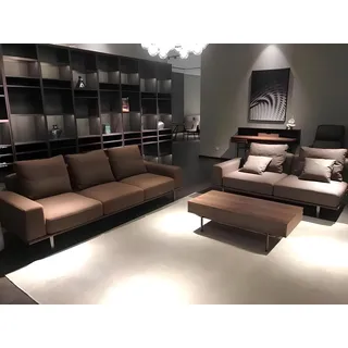 Xlmoebel Polstergarnitur Luxus Sofa aus Edelstahl und Leder mit hohem Komfort, (2-tlg., Sofagarnitur 3+2 Sitzer), Hergestellt in Europa braun