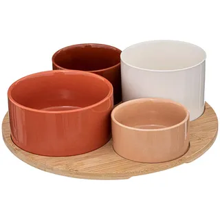 Secret_De_Go Secret de Gourmet Servier-Set für Aufstriche, Bambusständer, 5-teilig