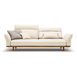 hülsta sofa 3,5-Sitzer hs.460, Sockel und Füße in Nussbaum, Breite 228 cm weiß