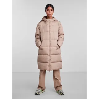 Pieces Damen Pcbee New Long Puffer Jacket Bc, Silver Mink, S - S