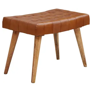 Wohnling Hocker WL6.012 Leder 67 x 47 x 39 cm Braun