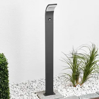 LUCANDE Außenleuchte Aluminium 100 cm inkl. Bewegungsmelder schwarz