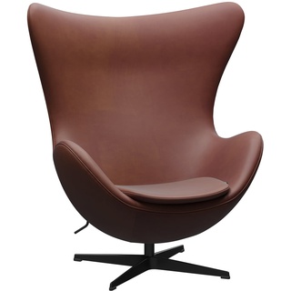 Fritz Hansen - Egg Chair, PVD schwarz / Leder Grace Chestnut (Jubiläumsedition 2022)