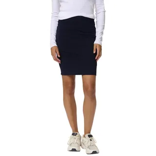KAFFE Rock Penny Damen Rock Knielang Midirock Jersey Pencil Penny Skirt Strechy Bleistiftrock S, Midnight Marine - S