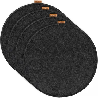 MIQIO 4 er Set Sitzkissen 4 Sitzauflage mit Antirutschnoppen Ø 35 cm