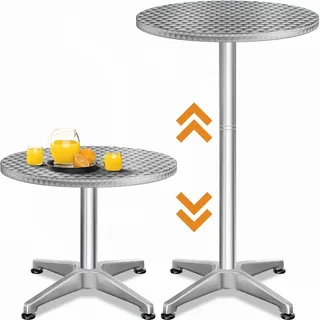 CASARIA Bistrotisch 60 x 115 cm silber höhenverstellbar