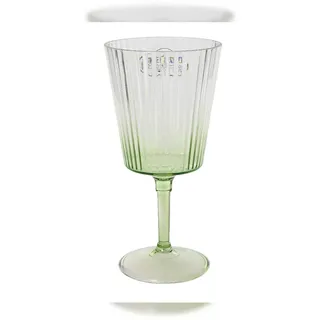 Decoris Weinglas 18cm Kunststoff - Weinkelch mit Rillen Trinkgeschirr Gläser Rotweinglas Weißweinglas Cocktailglas Aperitifglas Trinkglas Transparent Grün