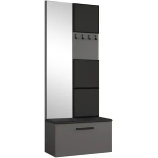 Ax Living Kleiderschrank Mit Spiegel Rosanno Iii - 80,6 Cm Grau Js100