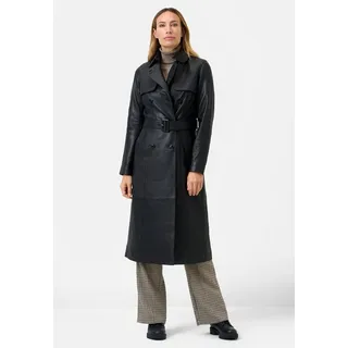 RICANO Ledermantel Darcy Ledermantel mit Gürtel schwarz XL
