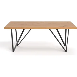 Ravel-Designertisch, 180x100 cm, Eiche, Loft-Stil - Braun