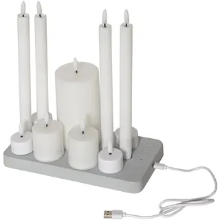 Star Trading LED-Kerzen-Set Flamme Charge Mix 11 St. weiß