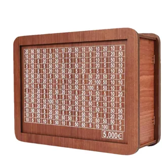 Spardose aus Holz, 5000/10000 Sparbüchse mit Zähler, Retro Wiederverwendbare Münzkassetten, Spardose mit Sparziel und Zahlen, Tragbares Sparschwein für Erwachsene & Kinder