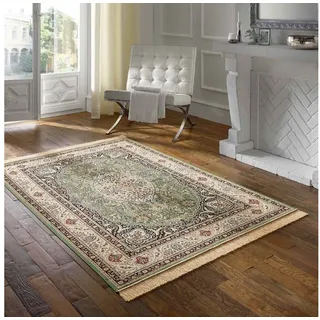 TaraCarpet Teppich Palazzo Royal Lilian, rechteckig, Höhe: 6 mm, Lilian Seiden Optik rot Wohnzimmer Schlafzimmer Esszimmer 135x195 grün 135 cm x 195 cm x 6 mm