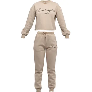 Tom Barron Jogginganzug beige / schwarz S