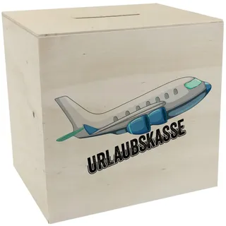 Urlaubskasse Flugzeug Spardose aus Holz in weiß EIN schönes Sparschwein zum Sparen auf die nächste Traumreise Urlaub Sommer Sparbüchse fliegen dekorativ