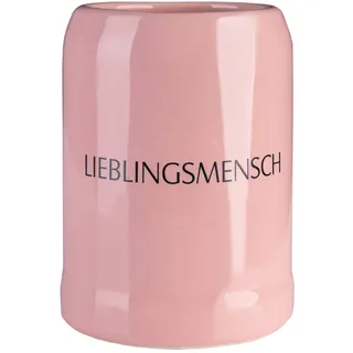 Rosa Krug Proseccokrug aus Steingut, 0,33l mit Aufschrift LIEBLINGSMENSCH