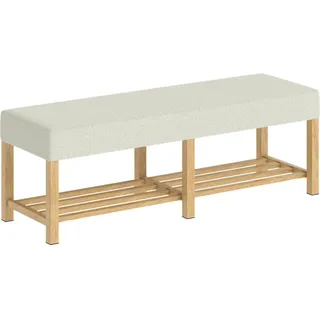 Homcom Schuhbank 140 x 48 x 44 cm Creme / Cremeweiß
