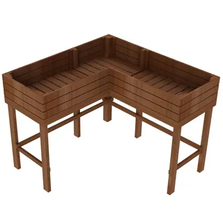 matrasa Eckhochbeet aus Fichtenholz - Hochbeet in L-Form für Kräuter & Gemüse 120x120x90cm