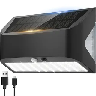 Soiarllt Aufladbar Solarlampen für Außen mit Bewegungsmelder, 6500K